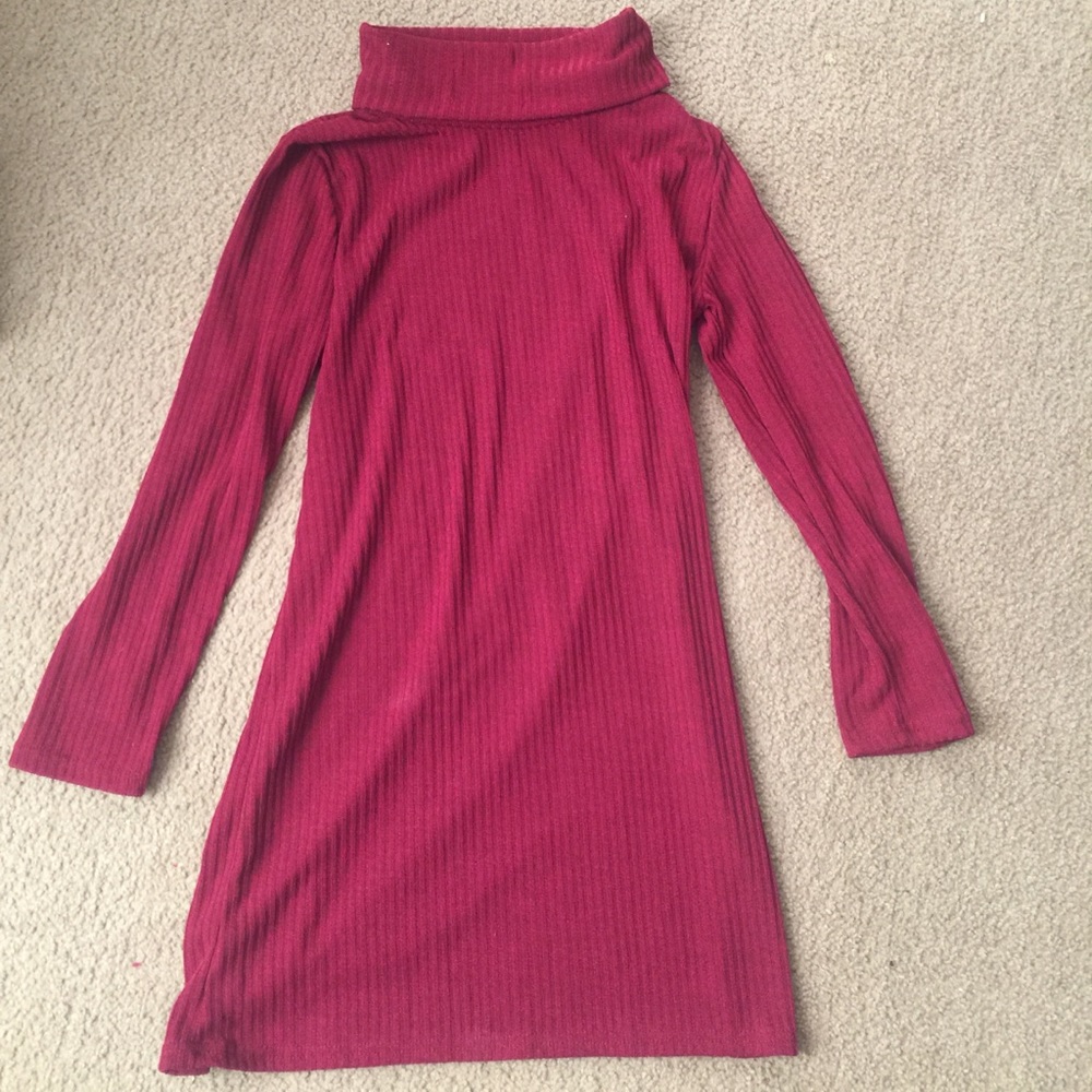 CRANBERRY TURTLENECK DRESS